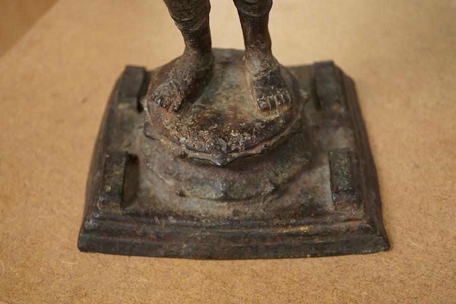 A South Indian cast iron figure of Parvati, 34cm high. Condition - fair